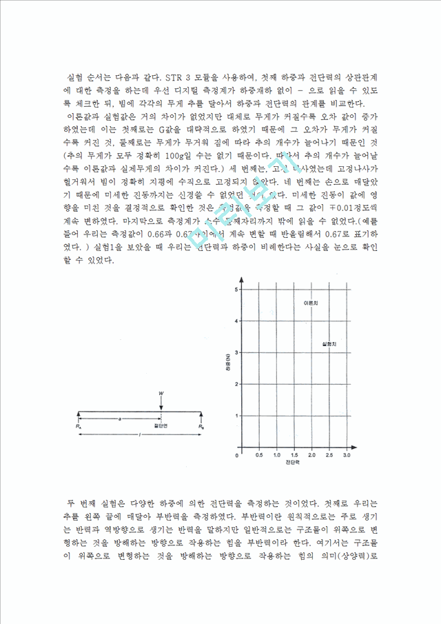 [자연과학] 실험보고서 - 보의 전단력 측정.hwp